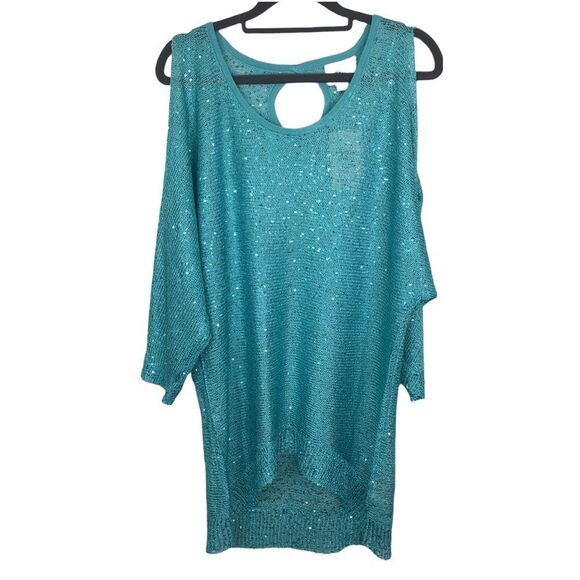 eci Sequin Womens M Sweater Dress Disco‎ Glam Sparklecore Resort Ready Night Out - Picture 1 of 9